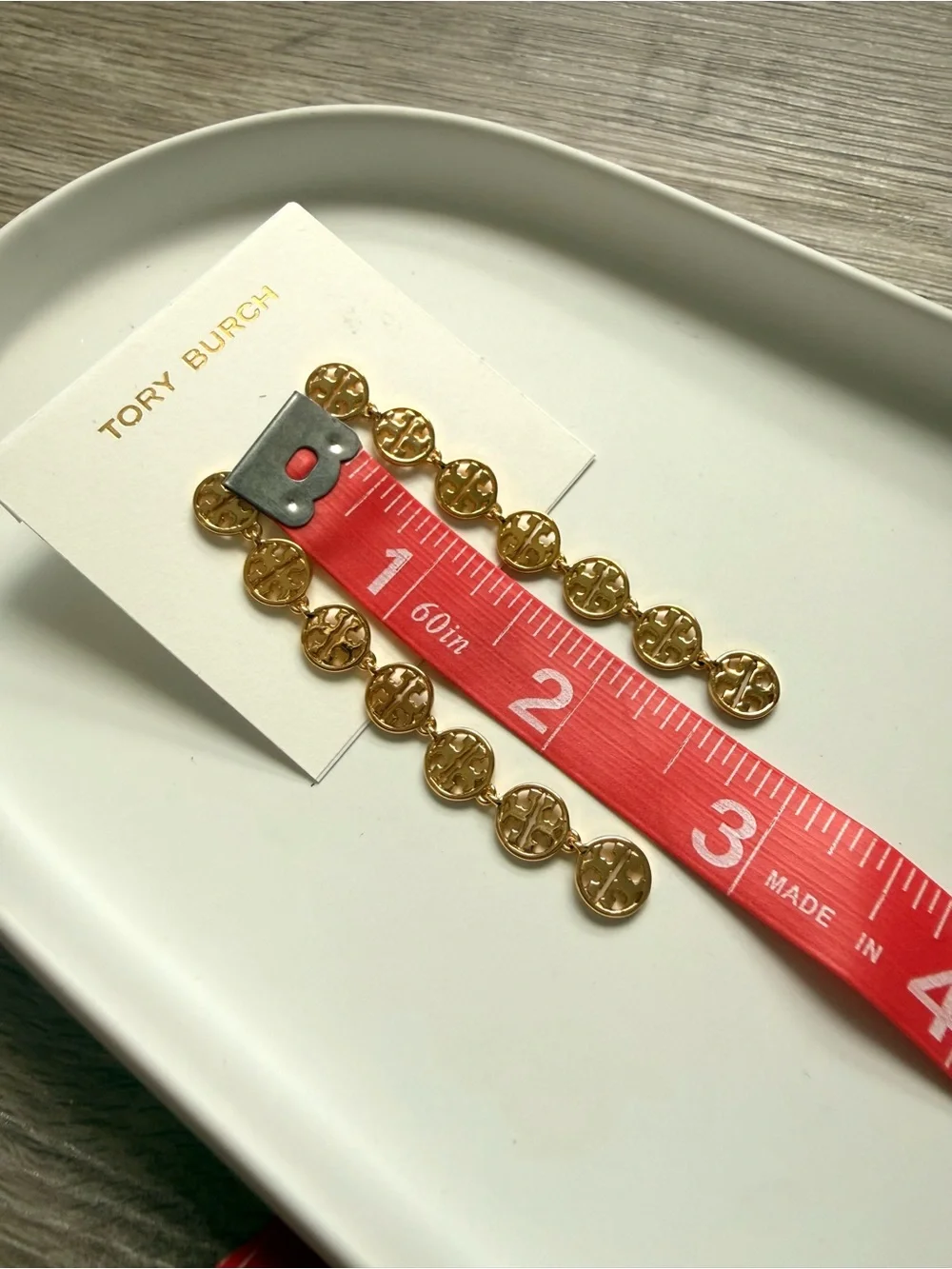 FINAL PRICE Tory Burch Chain Logo Linear Stud Earrings